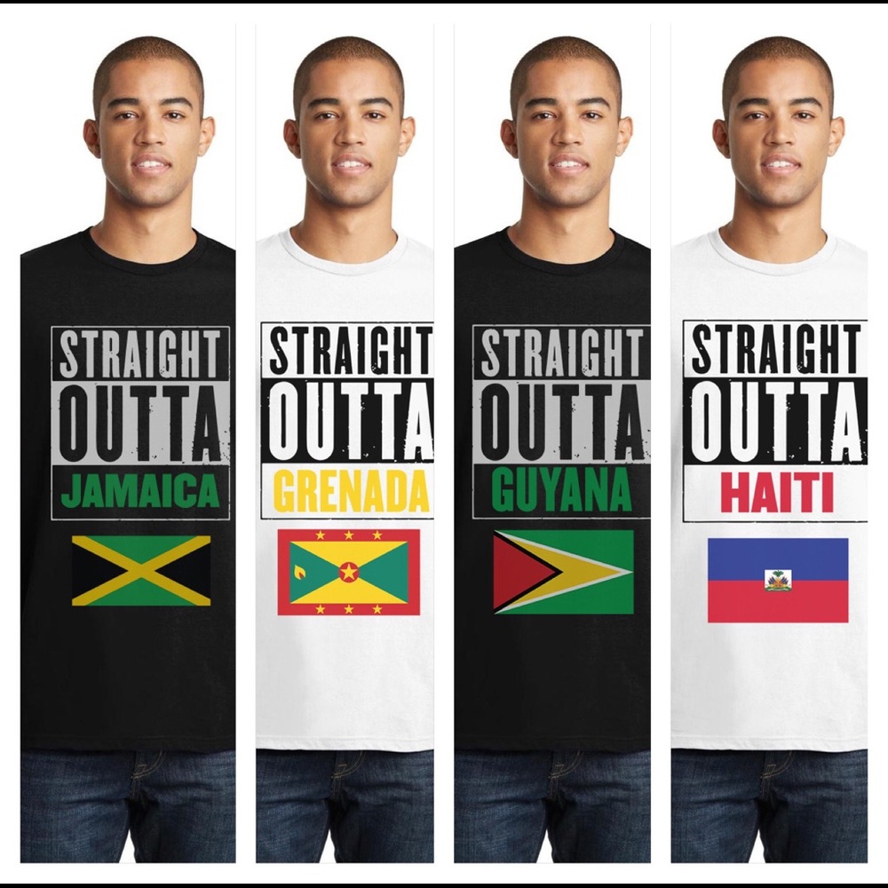 Straight outta Caribbean Countries T-Shirts: S-2XL